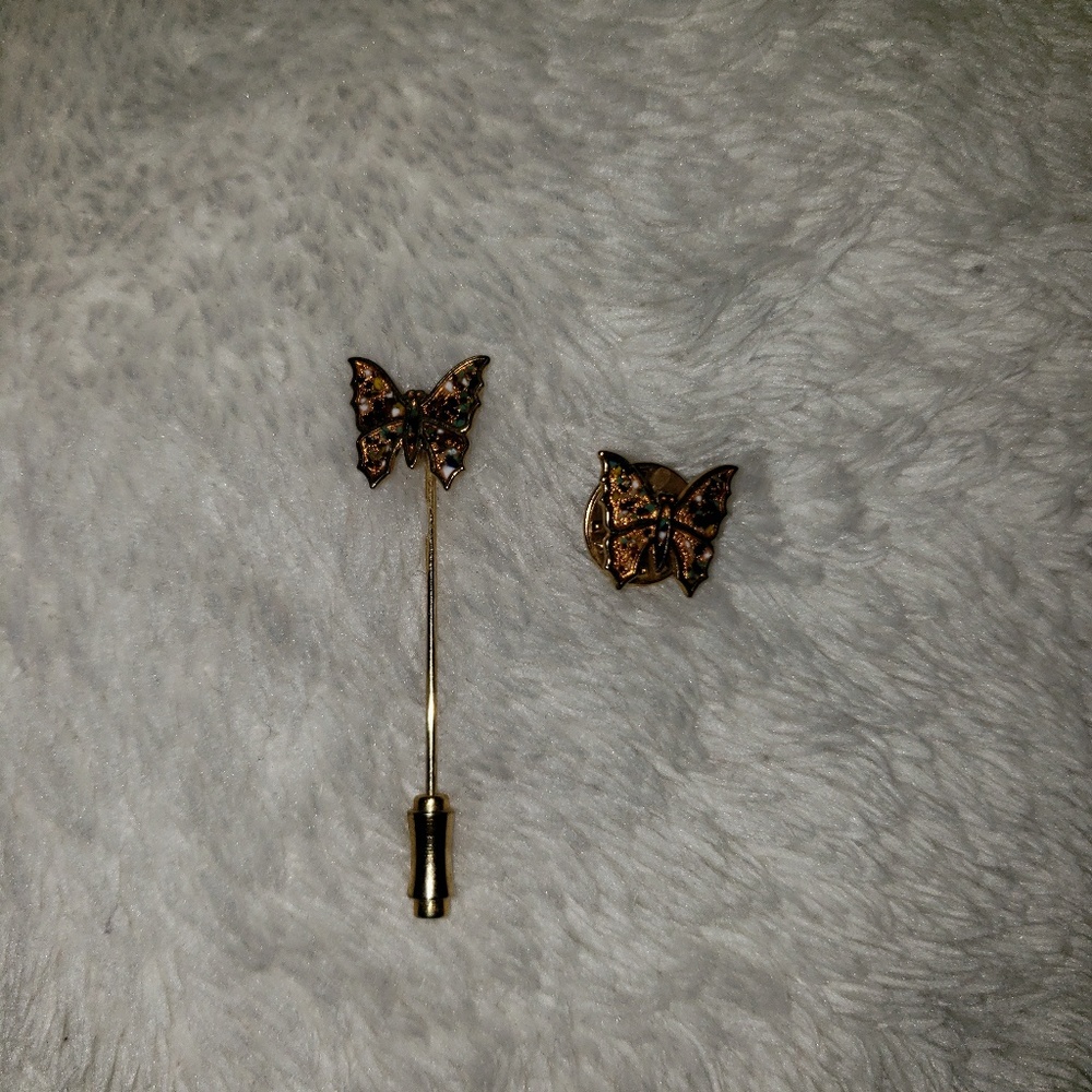 Set of 2 Butterfly Pin/Brooch
